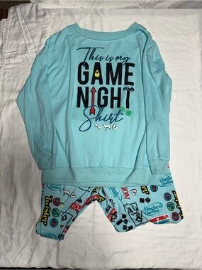 Hasbro Light Blue "This is my Game Night" Pajama Set